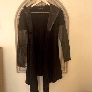 Faux Black Leather Sweater Size Small